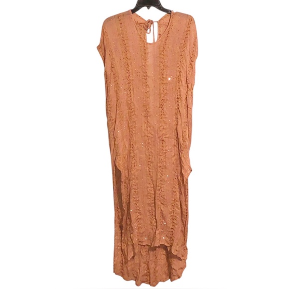Sundress Dresses & Skirts - Women's Peach Sequin Maxi Dress